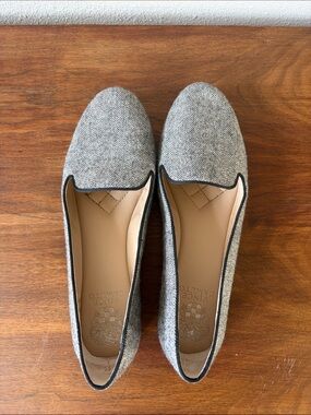 Vince Camuto Gray Herringbone Trim Loafers